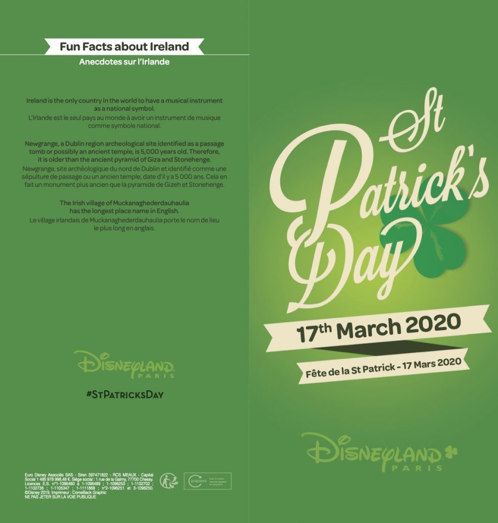 Disneyland Paris - Saint Patrick's Day - Programme 2020