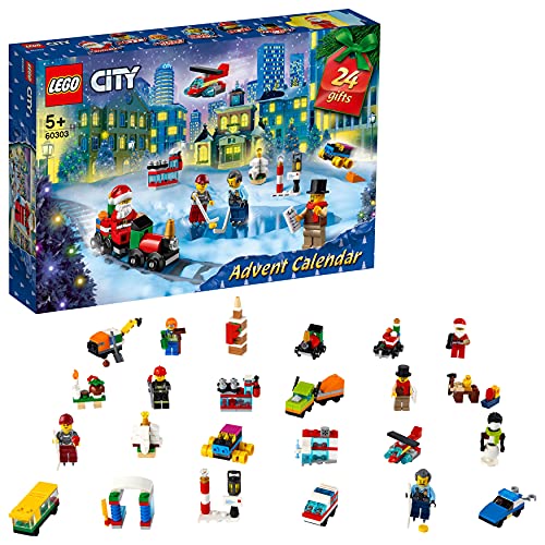 LEGO 60303 City Calendrier de l?Avent Jouet 2021, Mini-Jouets à Collectionner, Enfants dès 5 Ans, avec Tapis et Minifigures (B08X1B622Z)